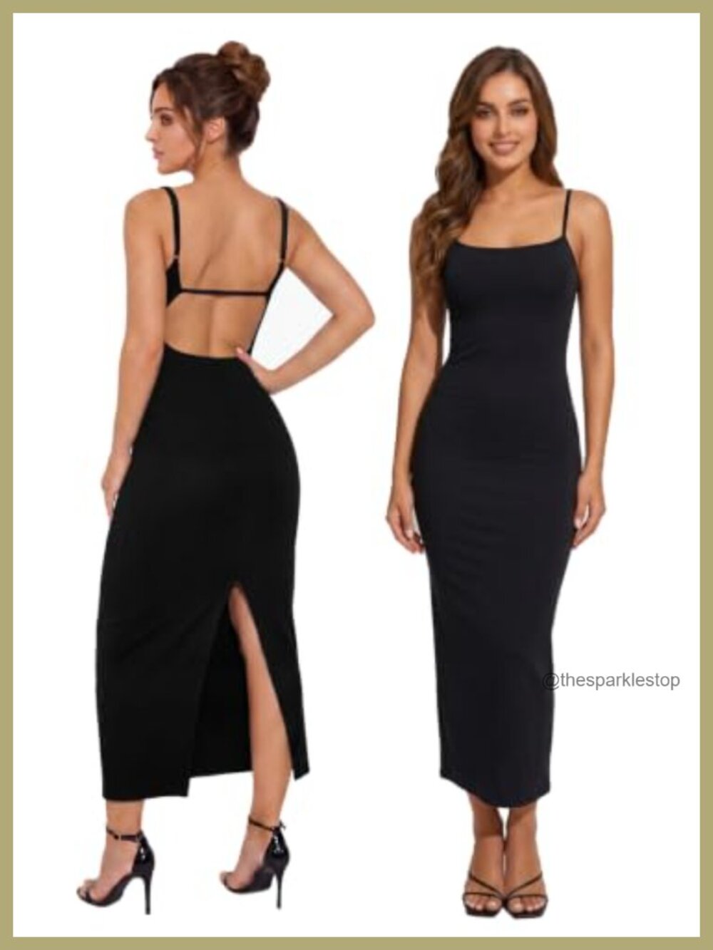 Sexy Backless Bodycon Cami Dress Built-in Bra Night Out Club